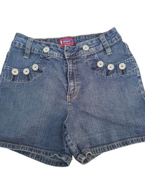 Westport Denim Sailor Button Shorts Women's Size 6 Nautical Jean Shorts Preppy